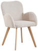 ARMLEHNSTUHL  in Eisen Teddystoff  - Eichefarben/Beige, MODERN, Holz/Textil (57/85/63cm) - MID.YOU
