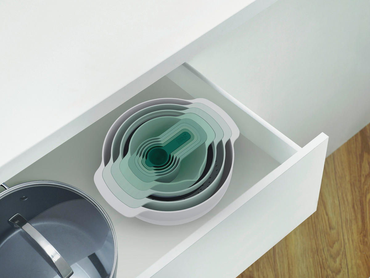 SCHÜSSELSET Nest 9-teilig  - Salbeigrün, Basics, Kunststoff - Joseph Joseph