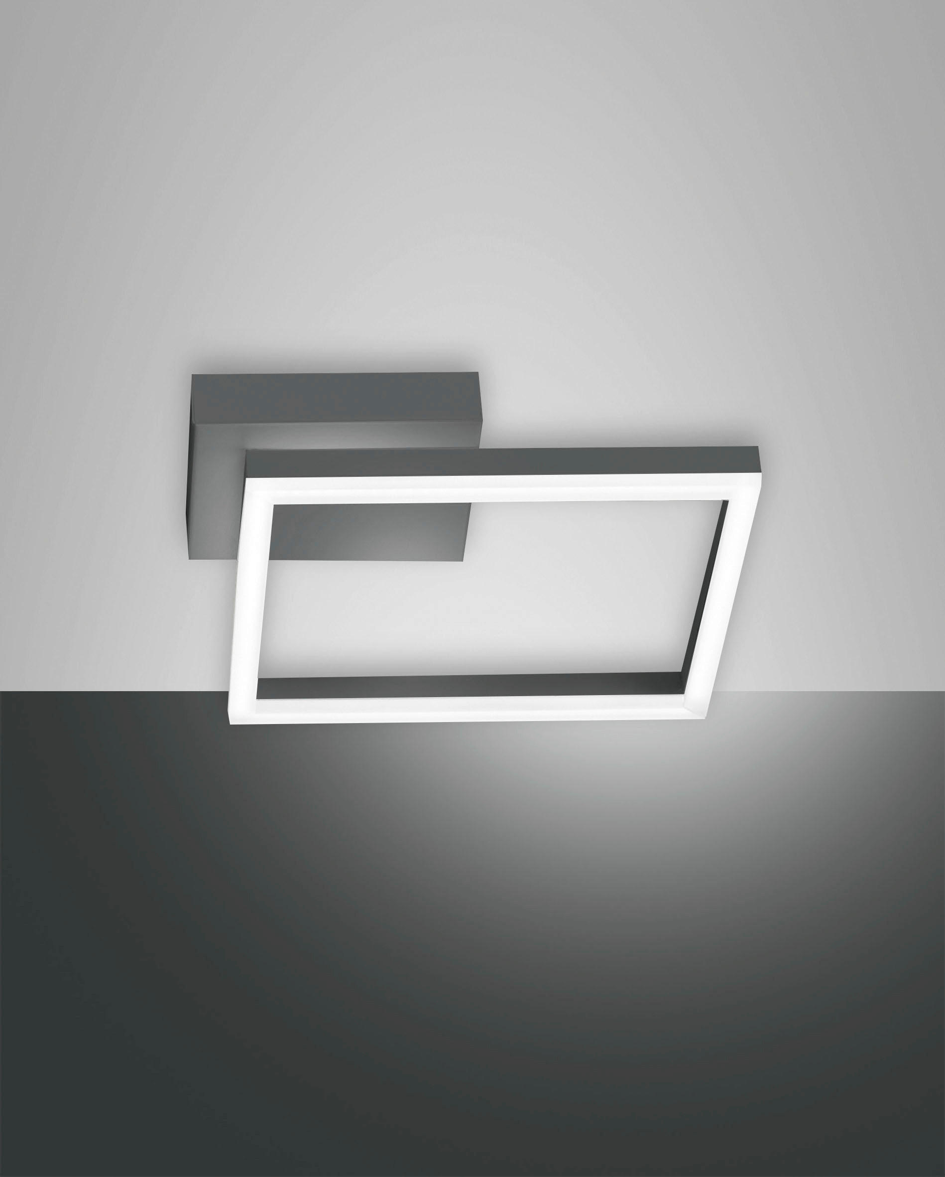 LED-WANDLEUCHTE Bard 30/30/5,5 cm   - Anthrazit, Design, Kunststoff/Metall (30/30/5,5cm) - Fabas Luce