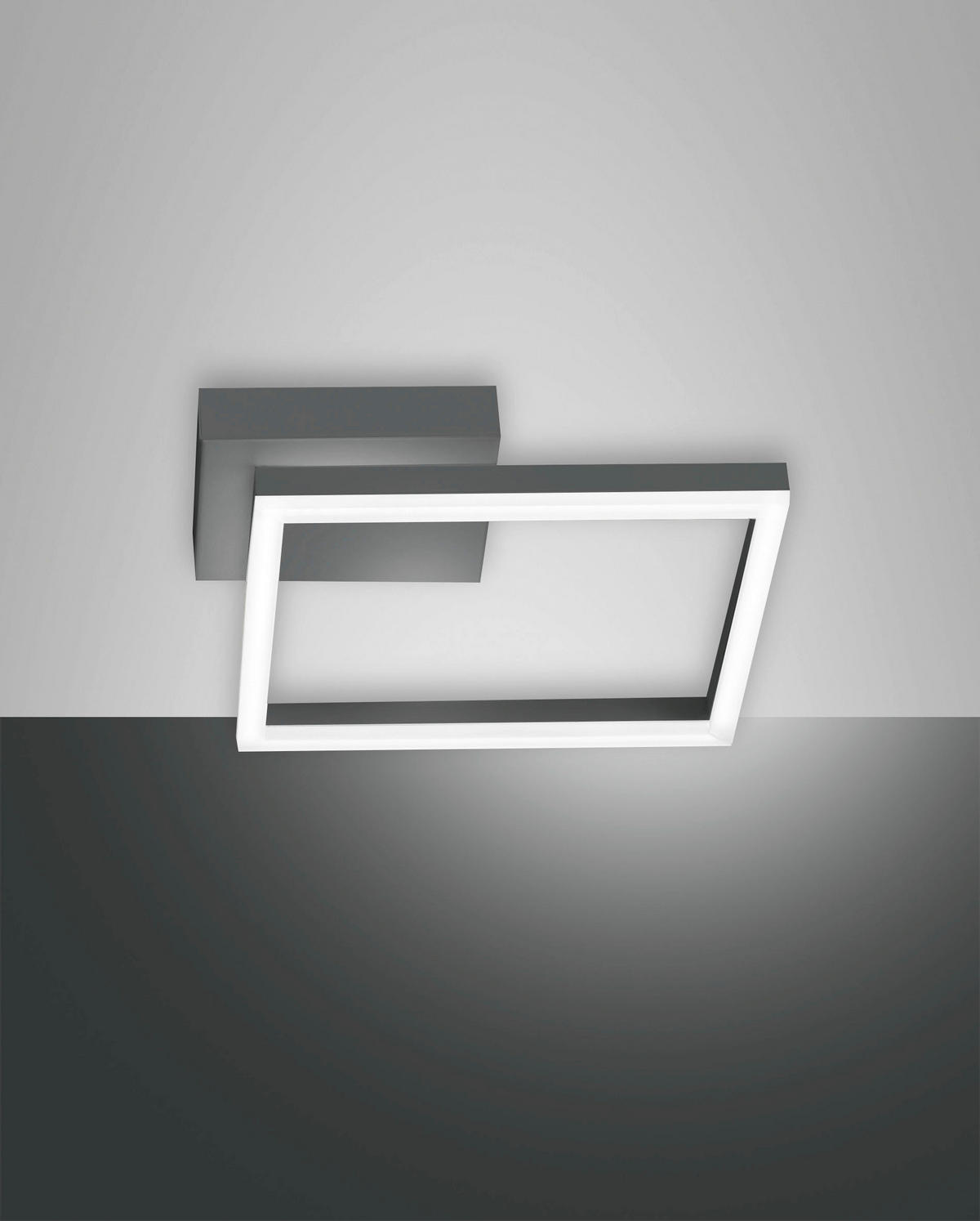 LED-WANDLEUCHTE Bard 30/30/5,5 cm   - Anthrazit, Design, Kunststoff/Metall (30/30/5,5cm) - Fabas Luce