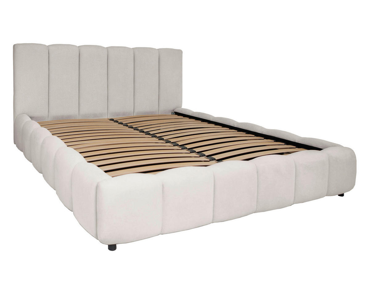 POLSTERBETT Cloudy Lattenrost, Bettkasten 180/200 cm  in Creme  - Creme/Schwarz, KONVENTIONELL, Holz/Kunststoff (180/200cm) - Boxxx