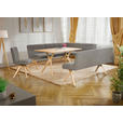 ECKBANK 238/172 cm Webstoff Grau Eiche vollmassiv   - Eichefarben/Grau, KONVENTIONELL, Holz/Textil (238/172cm) - Linea Natura