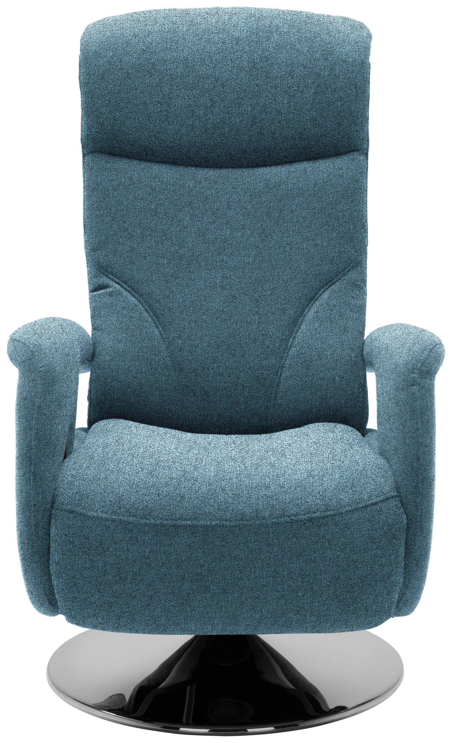 RELAXSESSEL Chenille, Mikrofaser Relaxfunktion, Kopfteilverstellung    - Chromfarben/Blau, Design, Textil/Metall (71/110/83cm) - Dieter Knoll