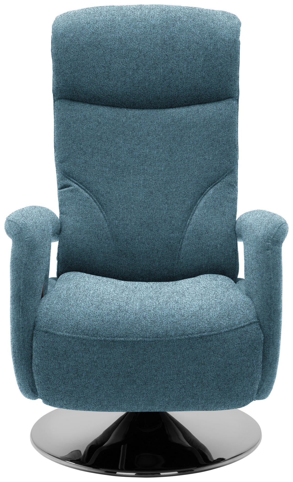 RELAXSESSEL Chenille, Mikrofaser Relaxfunktion, Kopfteilverstellung    - Chromfarben/Blau, Design, Textil/Metall (71/110/83cm) - Dieter Knoll