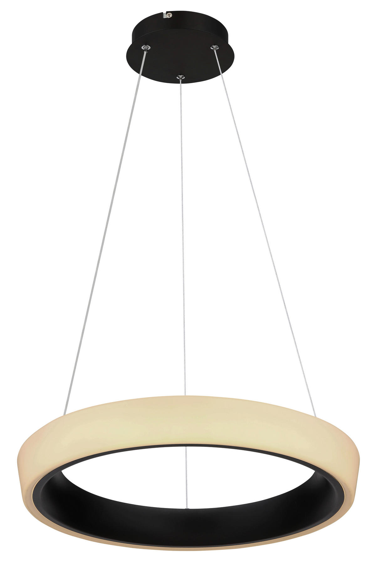 ZÁVĚSNÉ LED SVÍTIDLO, 49,5/120 cm  - černá/opál, Design, kov/plast (49,5/120cm)