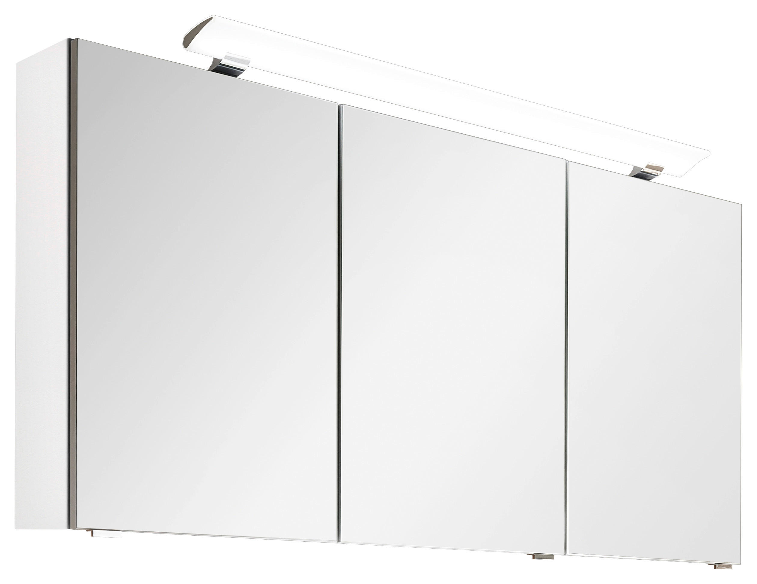 SPIEGELSCHRANK 120/68,7/15 cm  - Chromfarben/Weiß Hochglanz, Design, Glas/Holzwerkstoff (120/68,7/15cm) - Novel