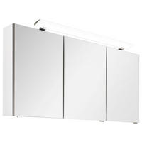 SPIEGELSCHRANK 120/68,7/15 cm  - Chromfarben/Weiß Hochglanz, Design, Glas/Holzwerkstoff (120/68,7/15cm) - Novel