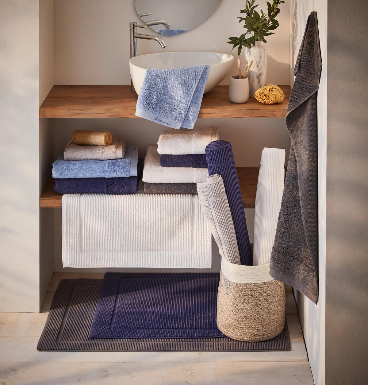 BADEMATTE Petrol 50/60 cm  - Petrol, Basics, Textil (50/60cm) - Bio:Vio