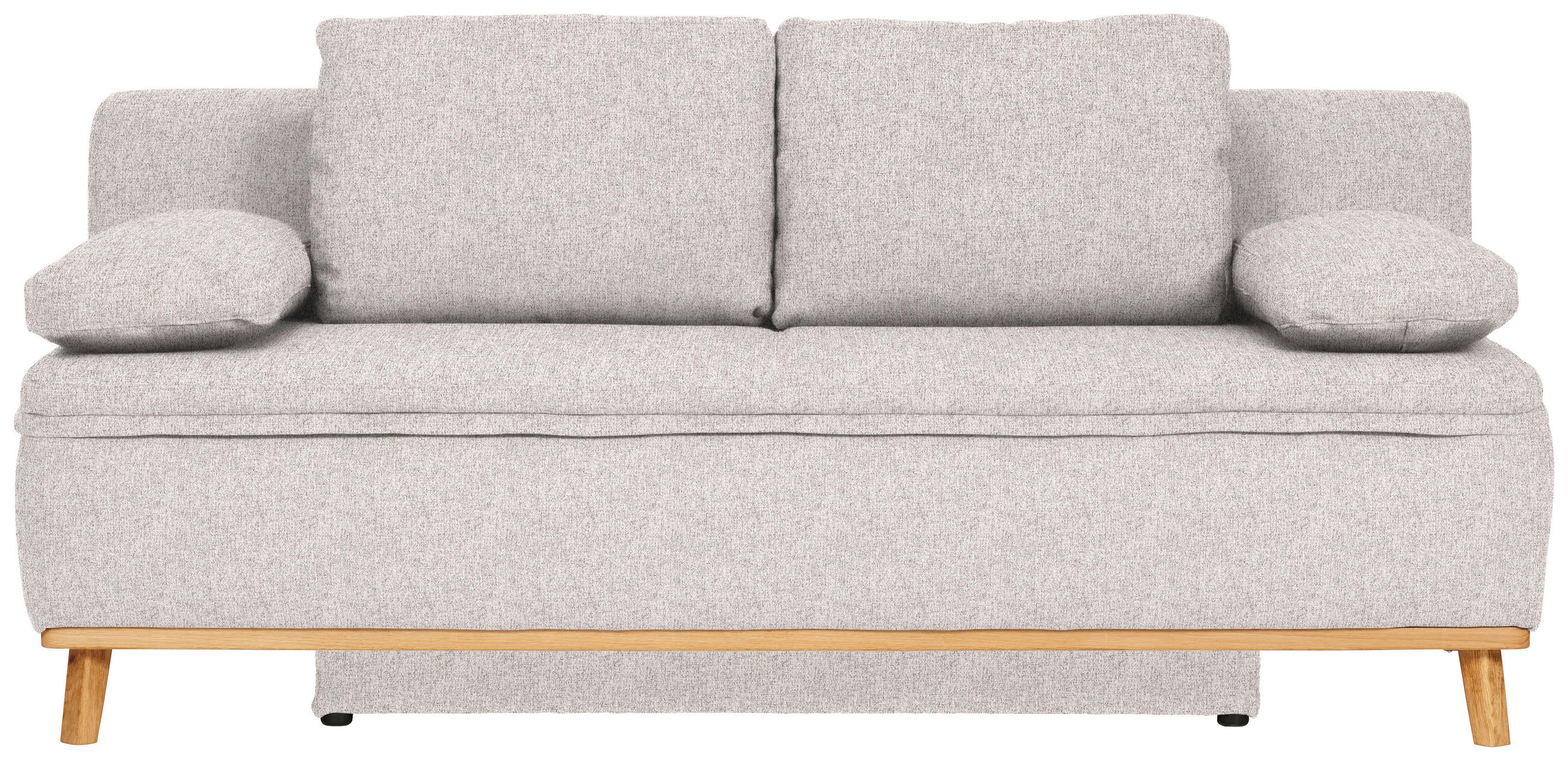 SCHLAFSOFA in Webstoff Hellgrau  - Hellgrau/Naturfarben, Konventionell, Holz/Textil (203/95/96cm) - Venda