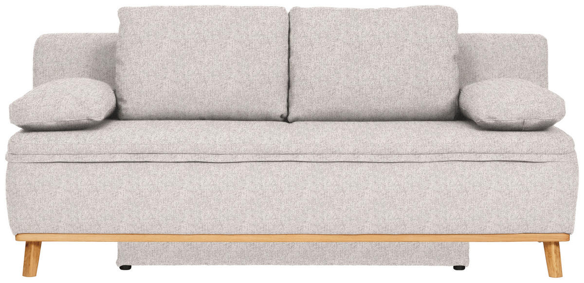 SCHLAFSOFA in Webstoff Hellgrau  - Hellgrau/Naturfarben, Konventionell, Holz/Textil (203/95/96cm) - Venda