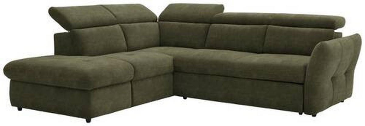 ECKSOFA in Mikrofaser Grün  224/254 cm  - Schwarz/Grün, Design, Kunststoff/Textil (224/254cm) - Stylife