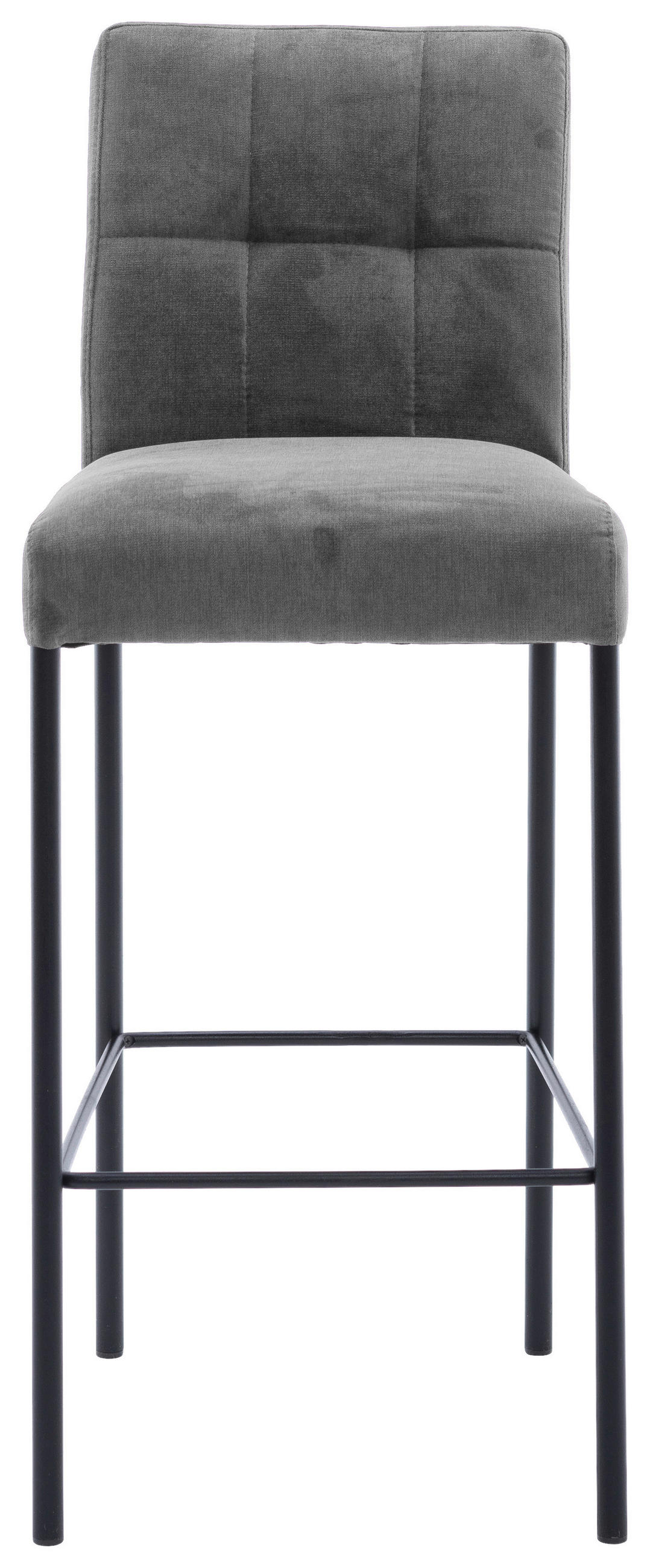 BARHOCKER in Metall, Textil Schwarz, Dunkelgrau  - Dunkelgrau/Schwarz, Design, Textil/Metall (46/91/61cm) - Xora