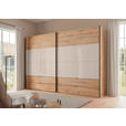 SCHWEBETÜRENSCHRANK 252/222/68 cm 2-türig Eiche Artisan, Elfenbein  - Elfenbein/Schwarz, Design, Glas/Holzwerkstoff (252/222/68cm) - Dieter Knoll