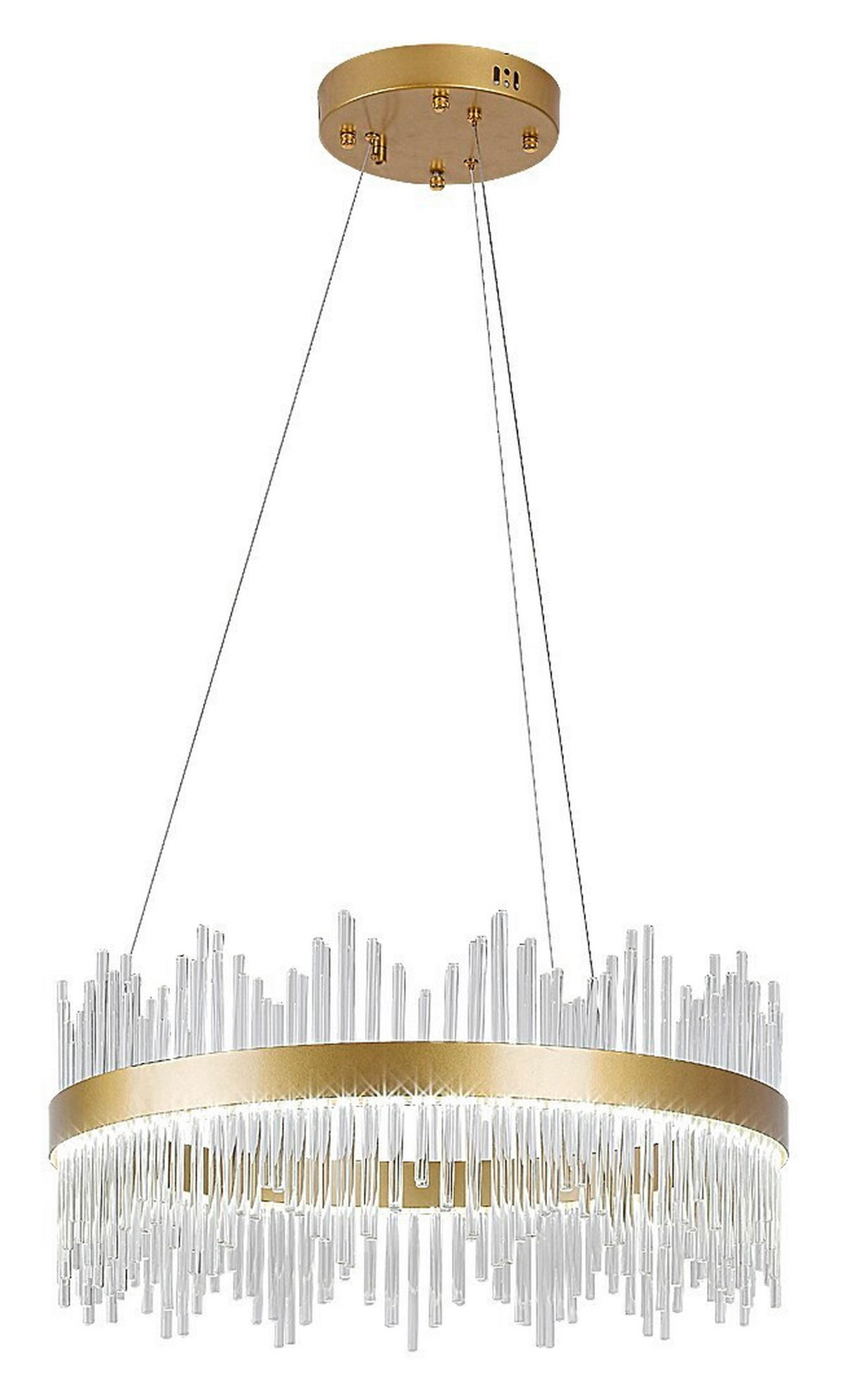 VISEČA LED-SVETILKA  Mabel /2480 lm/3000/4000/6000 K// - zlate barve/prozorno, Design, kovina/steklo (58/100cm)