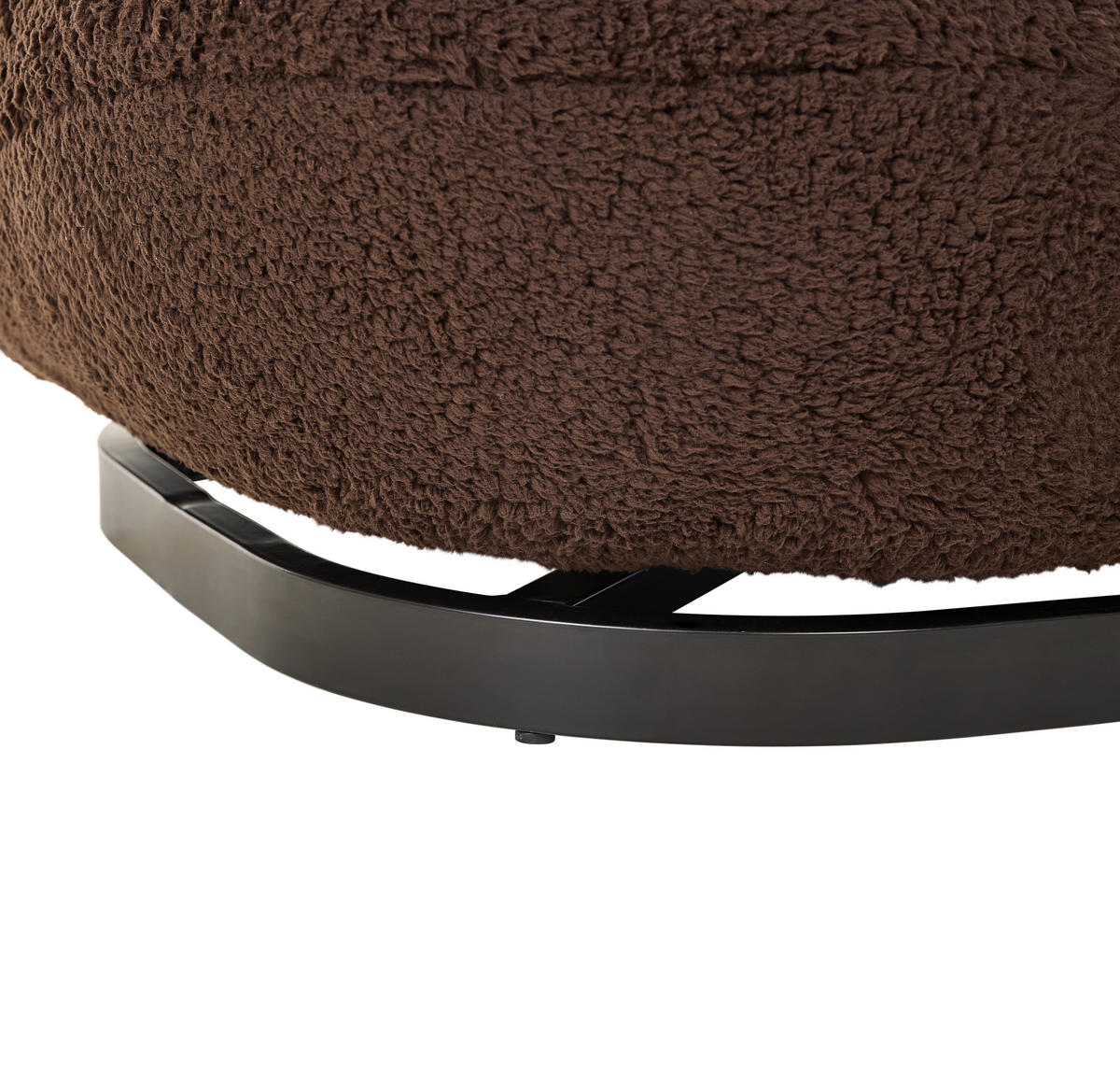 SESSEL in Bouclé Braun  - Schwarz/Braun, Trend, Textil/Metall (75/66/87cm) - P & B