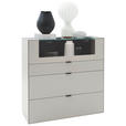 HIGHBOARD Hellgrau  121,9/121,5/45,2 cm  - Hellgrau/Schwarz, Design, Glas/Keramik (121,9/121,5/45,2cm) - Dieter Knoll