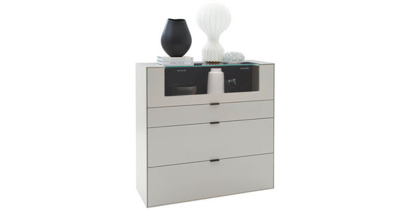 HIGHBOARD Hellgrau  121,9/121,5/45,2 cm  - Hellgrau/Schwarz, Design, Glas/Keramik (121,9/121,5/45,2cm) - Dieter Knoll