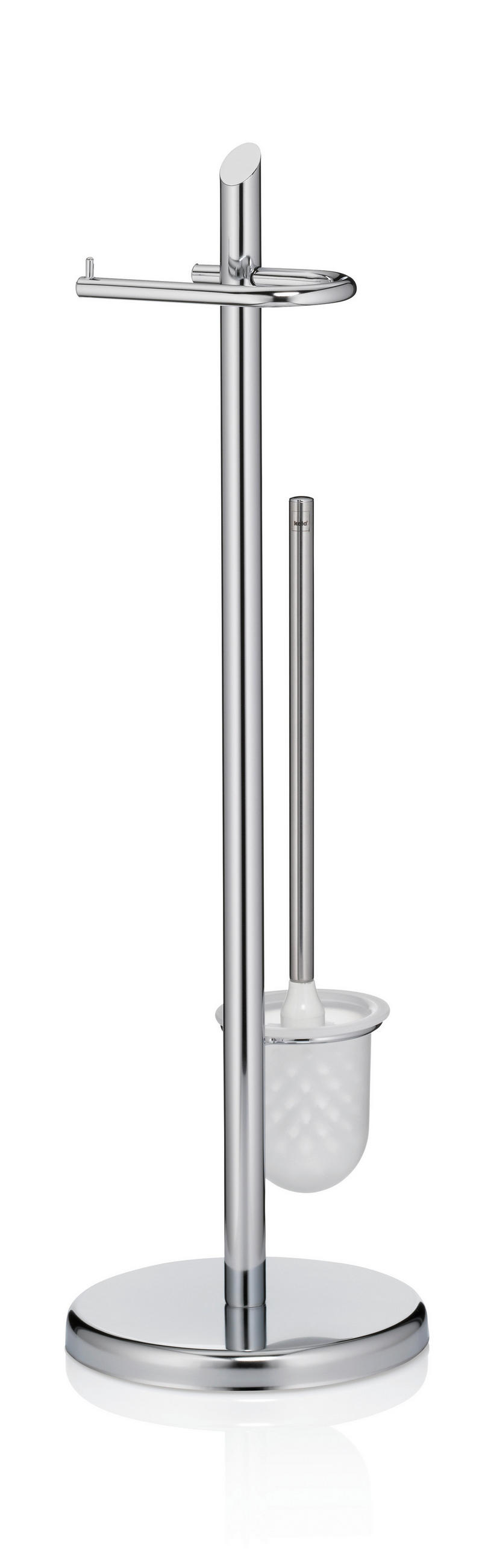 WC-BÜRSTENGARNITUR in Metall  Kunststoff   - Silberfarben/Weiß, KONVENTIONELL, Kunststoff/Metall (22/73cm) - Kela
