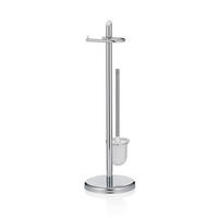 WC-BÜRSTENGARNITUR in Metall  Kunststoff   - Silberfarben/Weiß, KONVENTIONELL, Kunststoff/Metall (22/73cm) - Kela