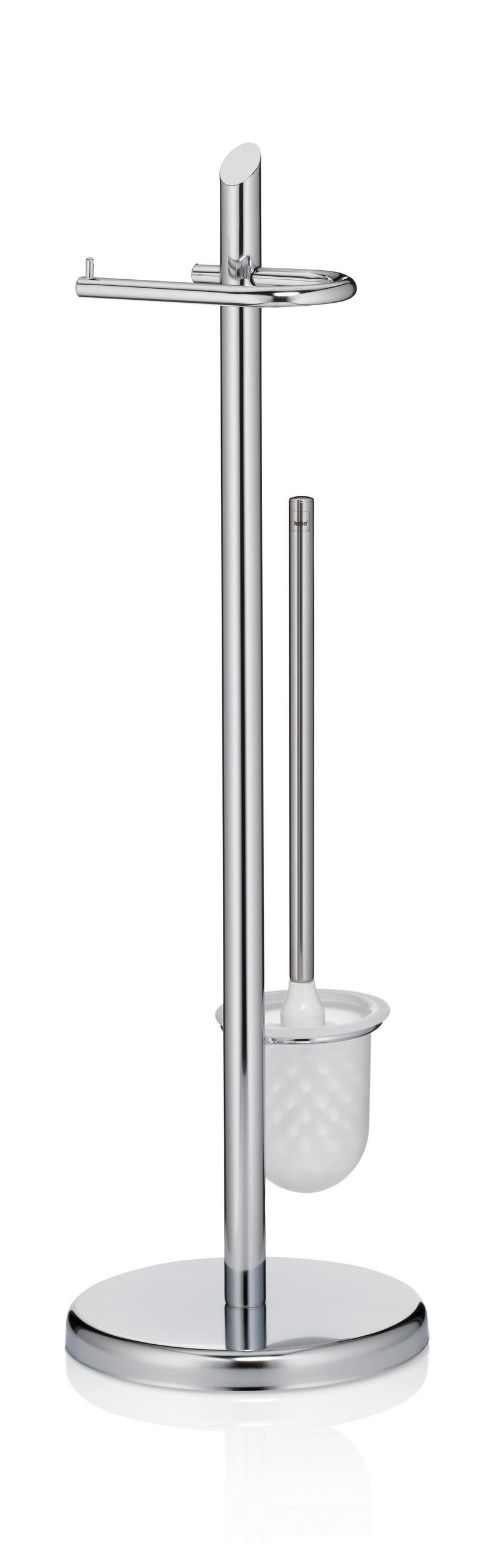 WC-BÜRSTENGARNITUR in Metall  Kunststoff   - Silberfarben/Weiß, KONVENTIONELL, Kunststoff/Metall (22/73cm) - Kela