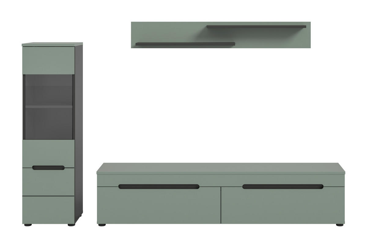 SZEKRÉNYSOR  - fekete, Design, műanyag/faalapú anyag (221/141/33cm) - Livetastic