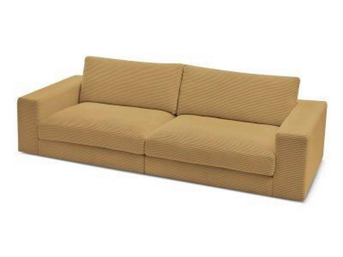 3-SITZER-SOFA LEONARD Cord Gelb  - Gelb/Schwarz, MODERN, Kunststoff/Textil (274/77/109cm)