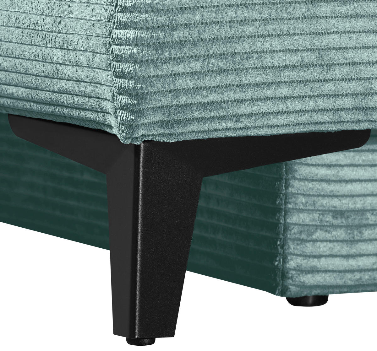 SCHLAFSOFA Cord Türkis  inkl. Bettkasten, Schlaffunktion, Armteilverstellung  - Türkis/Schwarz, Design, Textil/Metall (200/85/90cm) - Novel