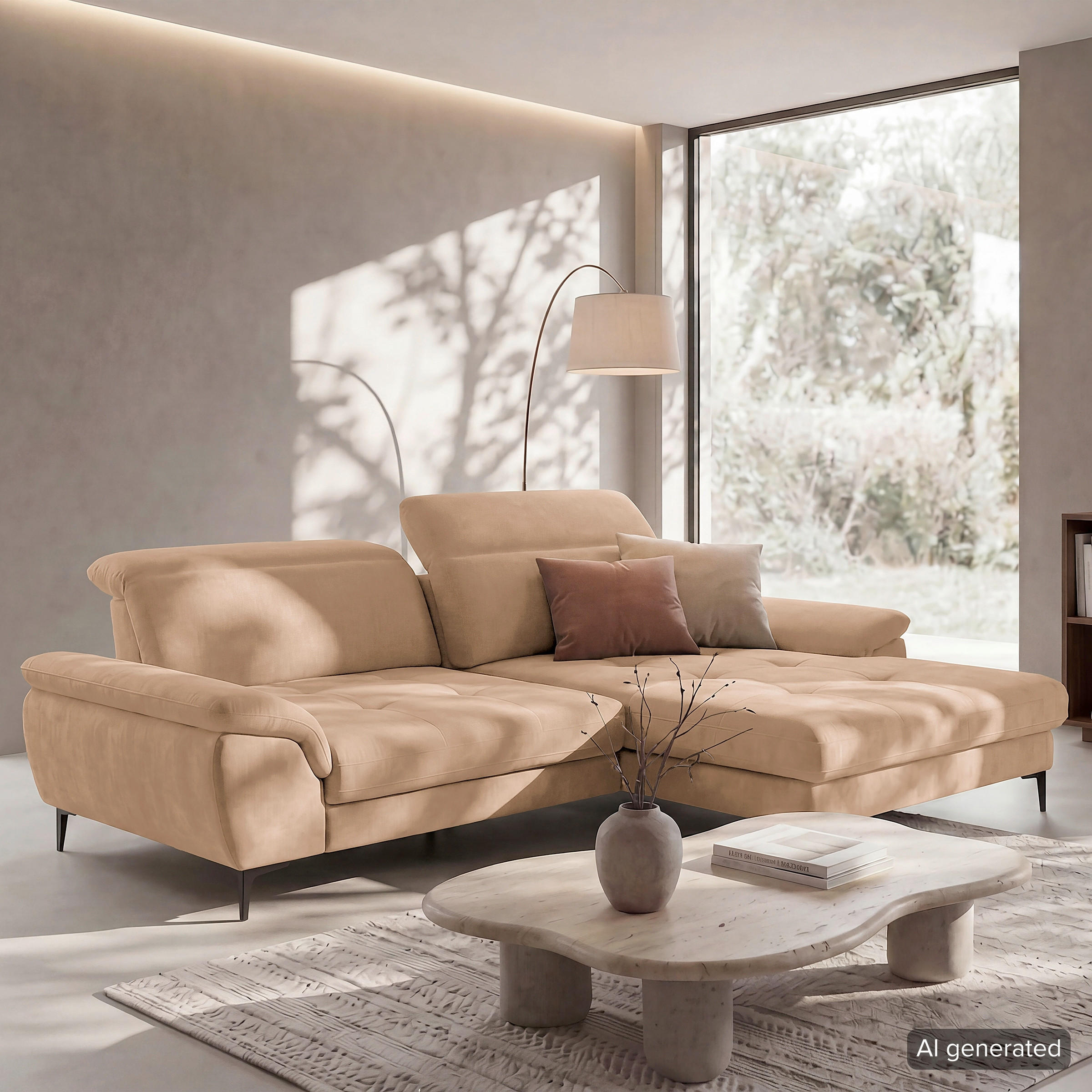 ECKSOFA PRADO Rotbraun Webstoff Bettkasten, Kopfteilverstellung, Sitztiefenverstellung  - Rotbraun/Schwarz, Design, Textil/Metall (268/195cm) - Livetastic