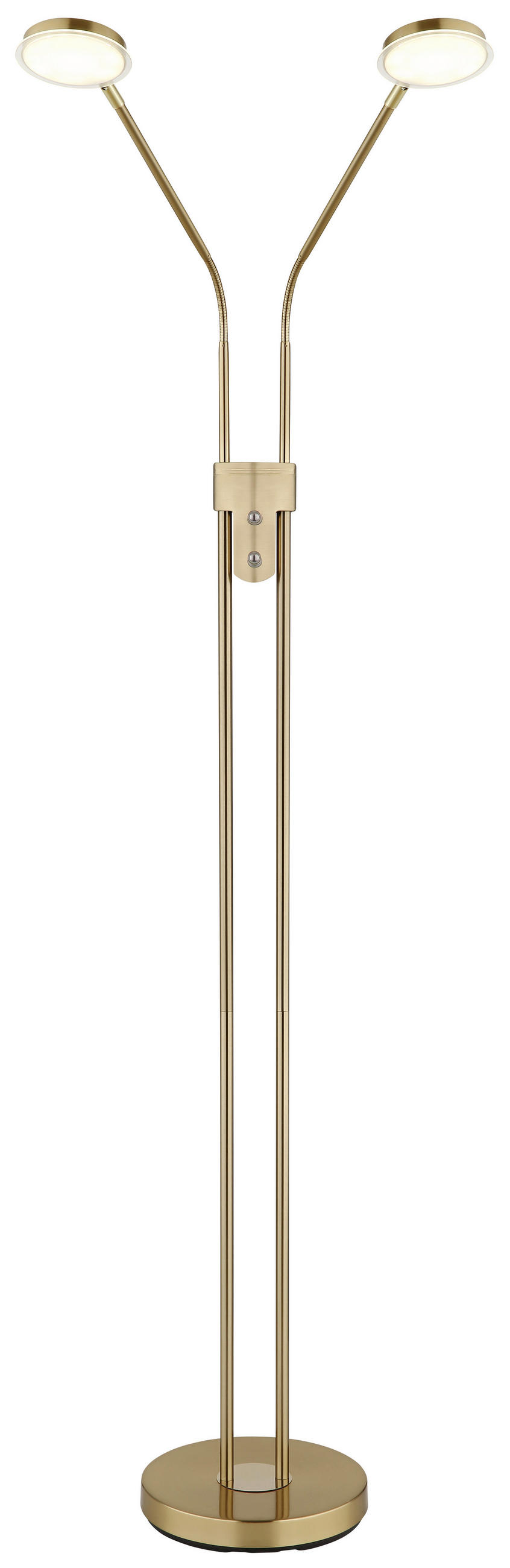 LED-STEHLEUCHTE Silvio 93/25 cm  - Messingfarben/Schwarz, Design, Kunststoff/Metall (93/25cm) - Globo
