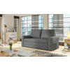 SCHLAFSOFA Samt Grau  inkl.  - Schwarz/Grau, Design, Kunststoff/Textil (150/90/90cm) - MID.YOU