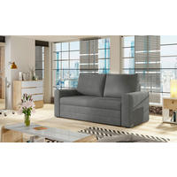 SCHLAFSOFA  in Samt Grau  - Schwarz/Grau, Design, Kunststoff/Textil (150/90/90cm) - MID.YOU