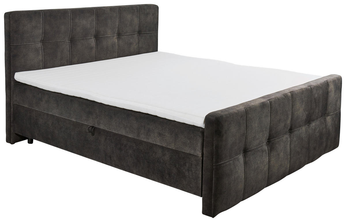 BOXBETT 180/200 cm  in Dunkelbraun  - Dunkelbraun/Schwarz, MODERN, Holzwerkstoff/Kunststoff (180/200cm) - MID.YOU