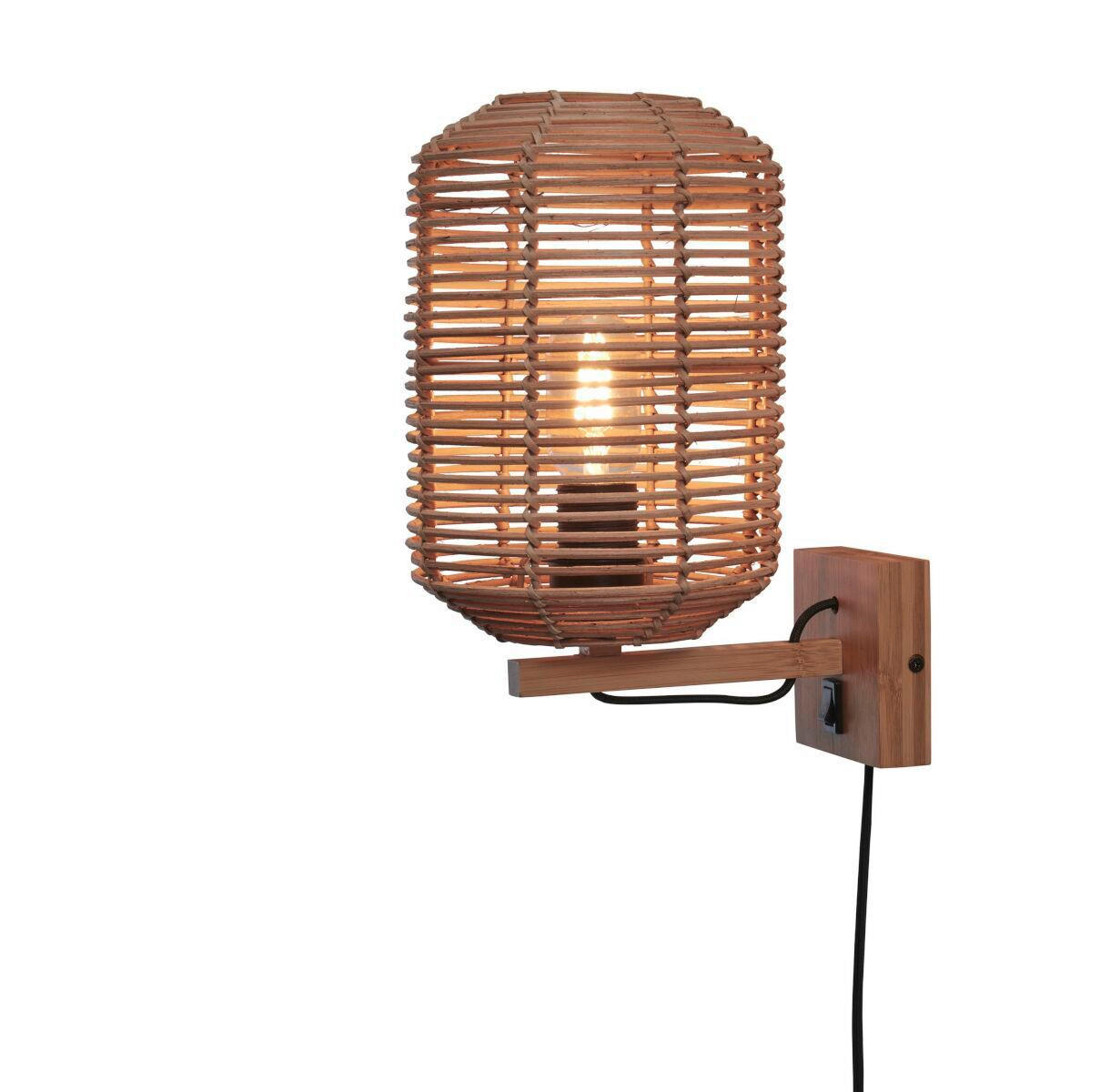 WANDLEUCHTE GOOD&MOJO 18/25/25 cm - Naturfarben, Trend, Naturmaterialien (18/25/25cm) - Good & Mojo