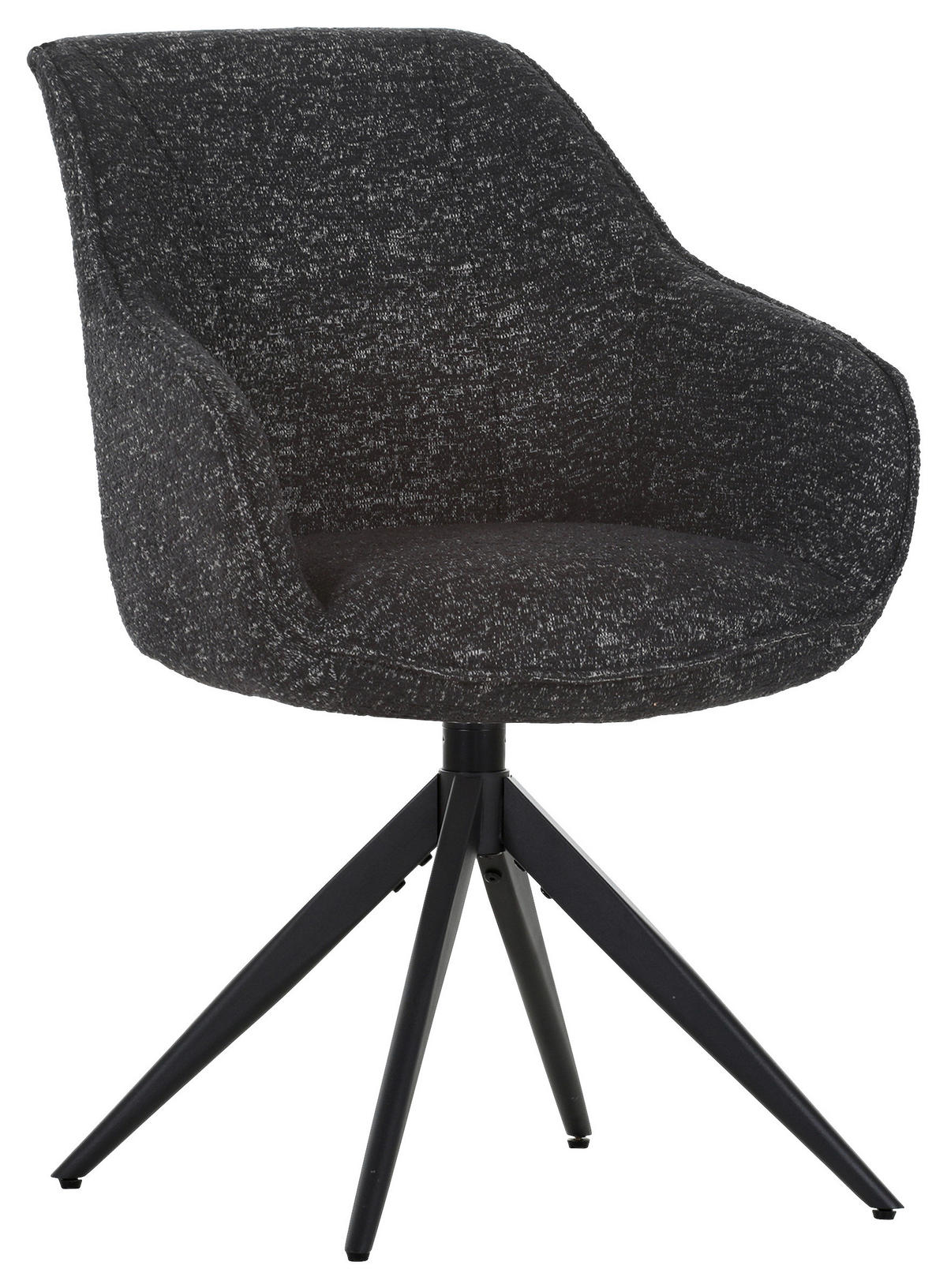 ARMLEHNSTUHL  in Webstoff  - Schwarz, LIFESTYLE, Textil/Metall (60/83/65cm) - home24