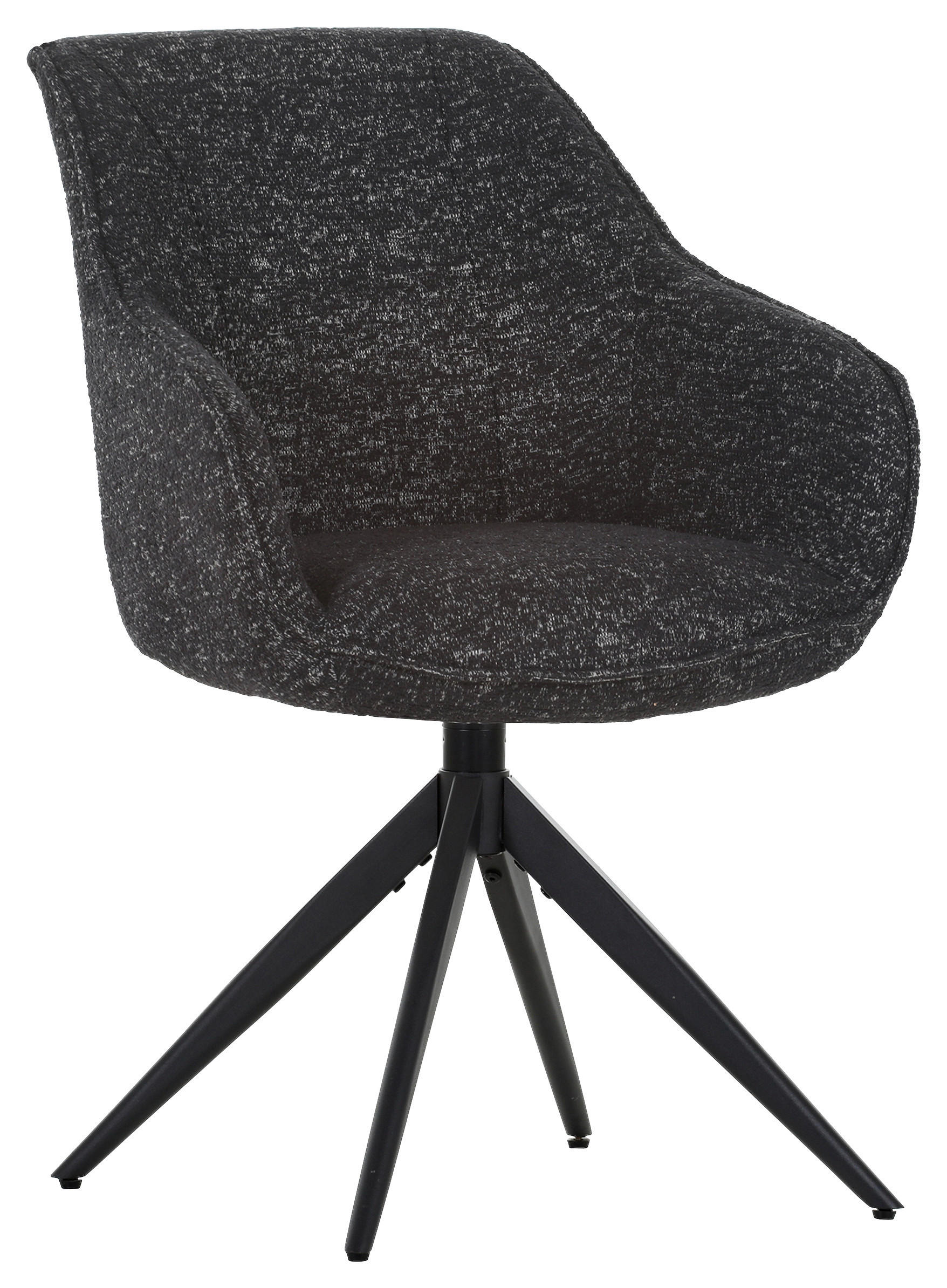 home24 ŽIDLE S PODRUČKAMI, tkaná látka, černá