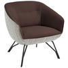 COCKTAILSESSEL - Anthrazit/Braun, Design, Leder/Textil (76/80/73cm) - Joop!