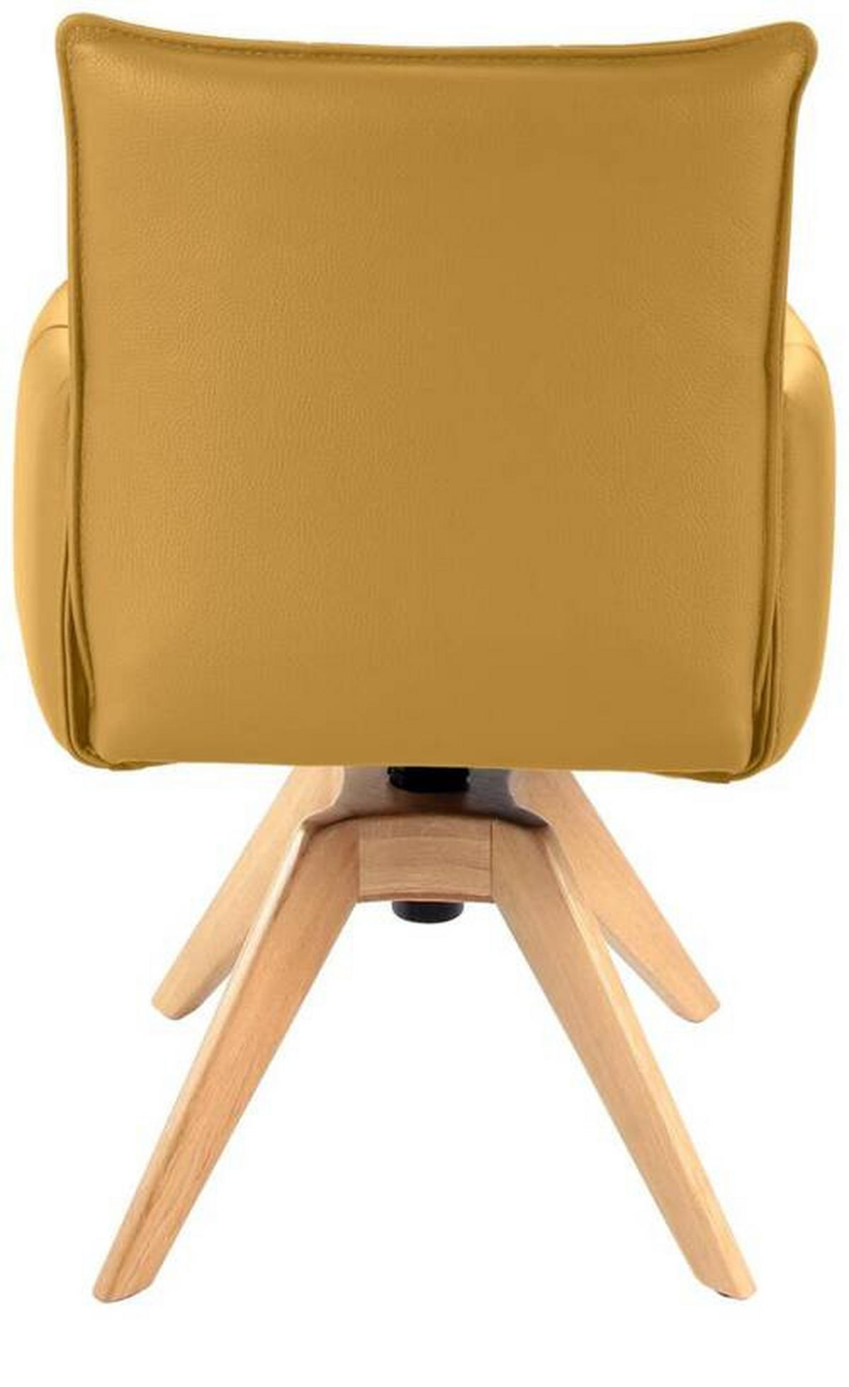 ARMLEHNSTUHL  in Echtleder pigmentiert  - Eichefarben/Gelb, Design, Leder/Holz (86/57/65cm) - Valnatura