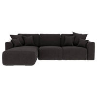 ECKSOFA in Lederlook Dunkelbraun  195/293 cm  - Chromfarben/Dunkelbraun, KONVENTIONELL, Kunststoff/Textil (195/293cm) - Carryhome