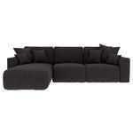 ECKSOFA Dunkelbraun Lederlook  - Chromfarben/Dunkelbraun, KONVENTIONELL, Kunststoff/Textil (195/293cm) - Carryhome