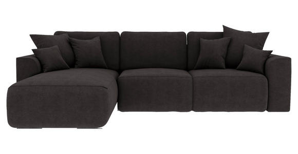 ECKSOFA in Lederlook Dunkelbraun  - Chromfarben/Dunkelbraun, KONVENTIONELL, Kunststoff/Textil (195/293cm) - Carryhome