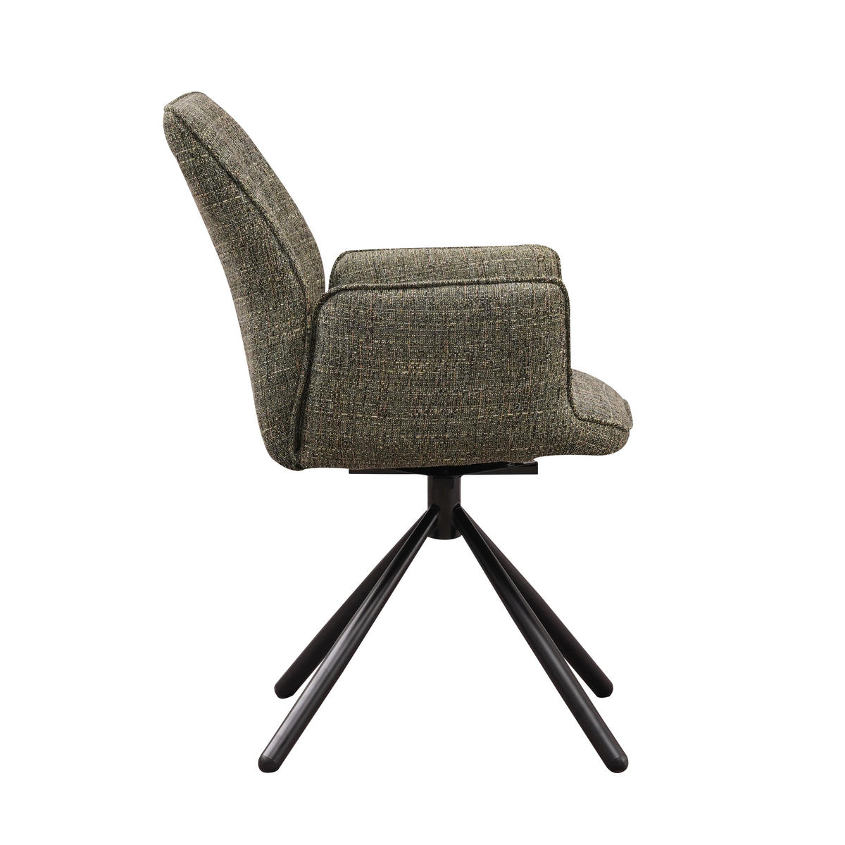 SADA ŽIDLÍ S PODRUČKAMI 2 kusy - černá/zelená, Moderní, kov/textil (57,5/92/52cm) - MID.YOU