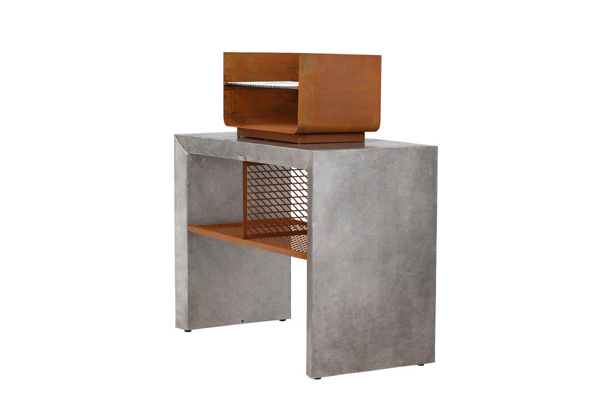 BARBECUE  Hellgrau  - Hellgrau, MODERN, Metall (120/90/60cm) - Gardenson