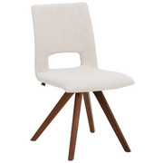STUHL in Holz, Textil Nussbaumfarben, Sandfarben - Sandfarben/Nussbaumfarben, Design, Holz/Textil (51/90/61cm) - Venjakob