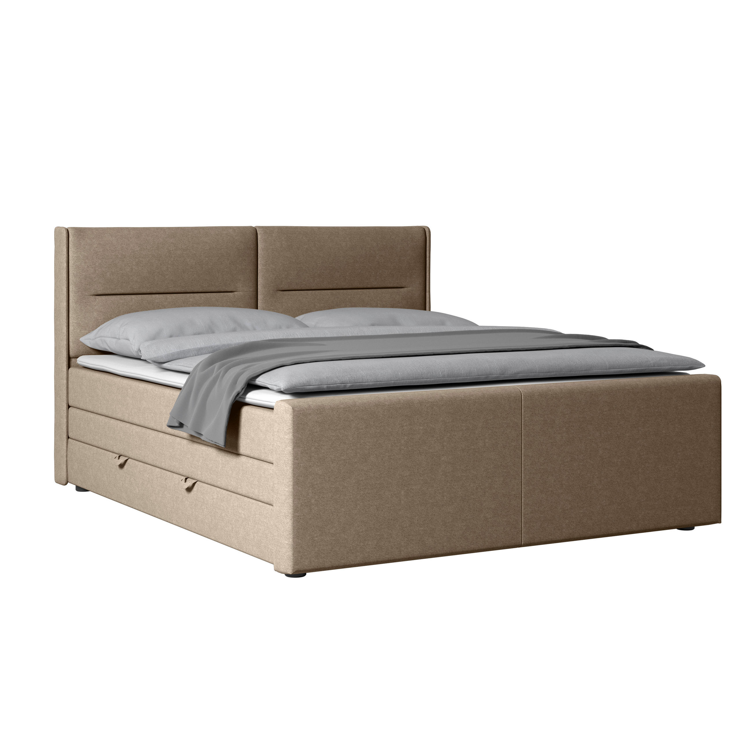 BOXSPRINGBETT 180/200 cm  in Beige  - Beige, MODERN, Holz/Kunststoff (180/200cm) - MID.YOU