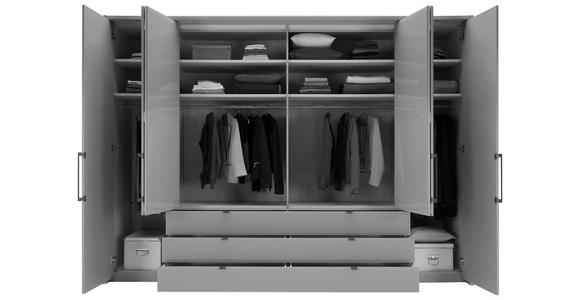 KLEIDERSCHRANK in Grau, Hellgrau - Schieferfarben/Hellgrau, KONVENTIONELL, Glas/Holzwerkstoff (300/236/58cm) - Novel
