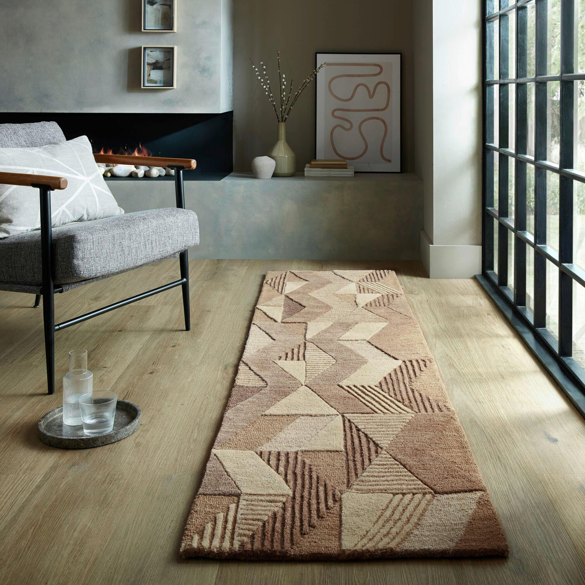 WOLLTEPPICH 60/230 cm ASHER Naturfarben  - Naturfarben, KONVENTIONELL, Textil (60/230cm)
