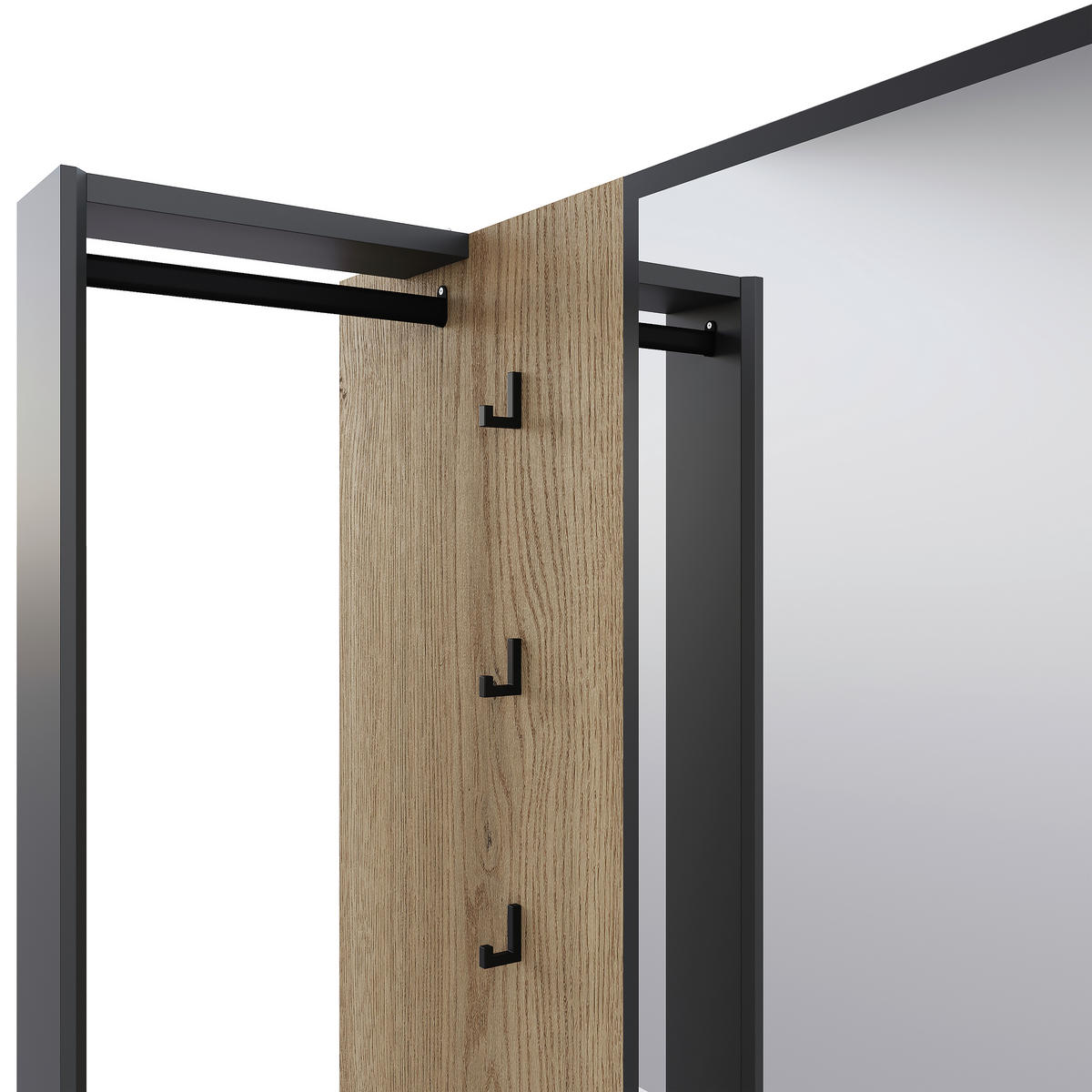 GARDEROBE  in 115/200/41,6 cm  - Eichefarben/Anthrazit, KONVENTIONELL, Holzwerkstoff (115/200/41,6cm) - Carryhome