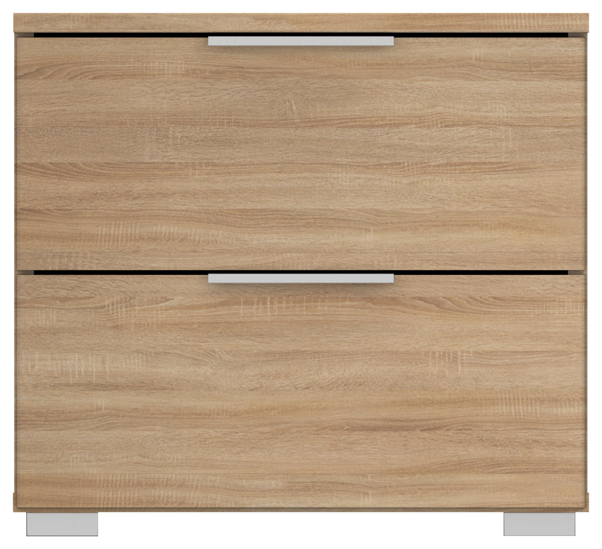 NACHTKÄSTCHEN 47/43/42 cm  in Sonoma Eiche  - Alufarben/Sonoma Eiche, Modern, Holzwerkstoff (47/43/42cm) - Rauch Möbel