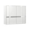 SCHWEBETÜRENSCHRANK 298/222/68 cm 2-türig Weiß  - Chromfarben/Weiß, Design, Glas/Holzwerkstoff (298/222/68cm) - Joop!