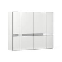SCHWEBETÜRENSCHRANK 298/222/68 cm 2-türig Weiß  - Chromfarben/Weiß, Design, Glas/Holzwerkstoff (298/222/68cm) - Joop!